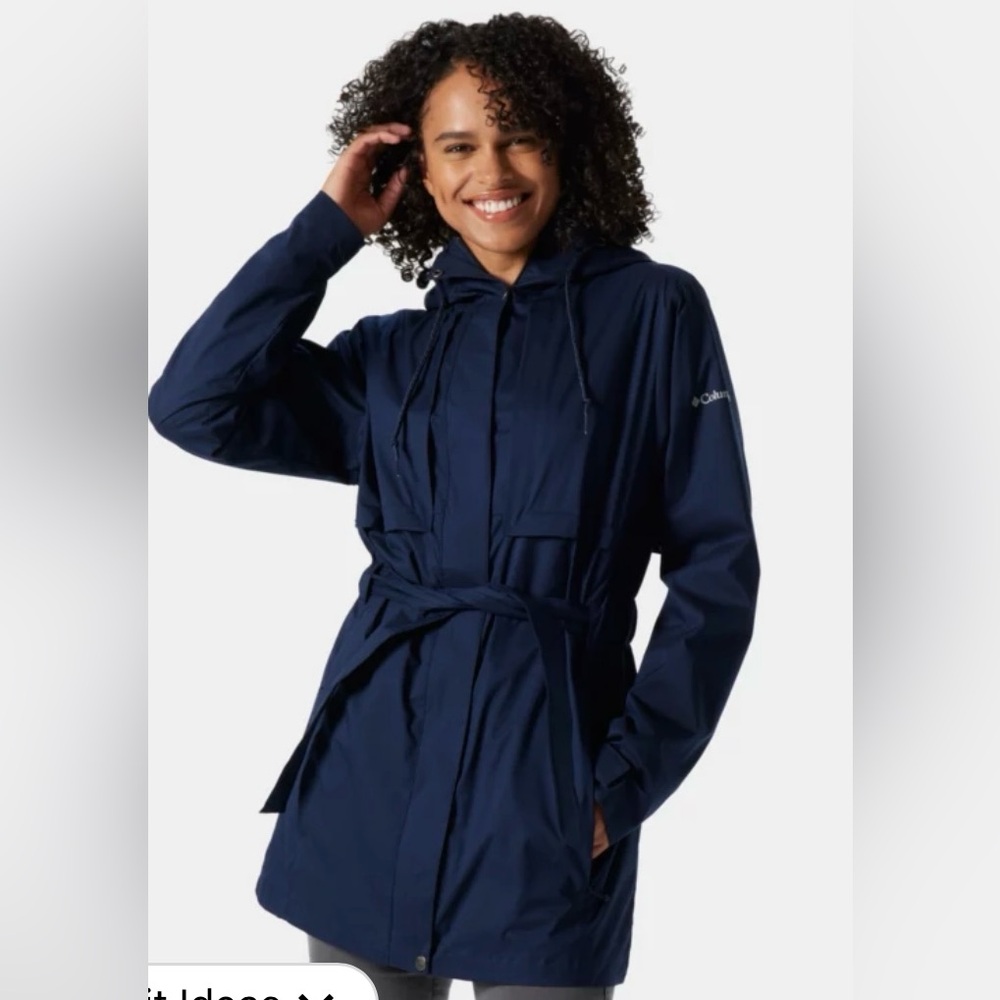 Columbia Blue Utility Jacket Weather-Resistant Mid-Length
